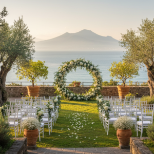 Wedding ceremony in the seaside gardens of Capo Santa Fortunata in Sorrento – capo santa fortunata wedding – Kiss Me Italy