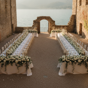 Wedding reception in the courtyard of Castello Dal Pozzo, Lake Maggiore – castello dal pozzo wedding lake maggiore – Kiss Me Italy
