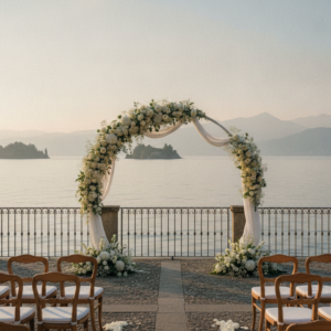 Wedding ceremony overlooking Lake Maggiore and the Borromean Islands at Castello Dal Pozzo – castello dal pozzo wedding lake maggiore – Kiss Me Italy