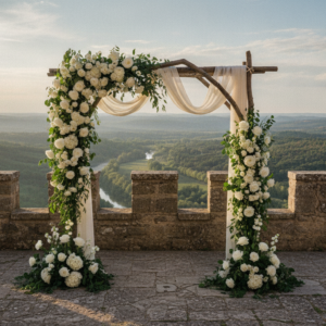 Wedding ceremony setup at Castello di Petrata, Umbria countryside – castello di petrata wedding umbria – Kiss Me Italy