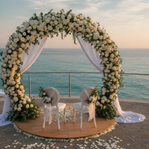 Wedding ceremony on the sea-view terrace of Grand Hotel Miramare, Santa Margherita – grand hotel miramare wedding santa margherita – Kiss Me Italy