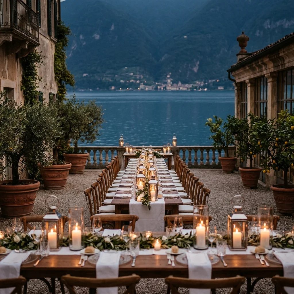 lake garda candlelit reception