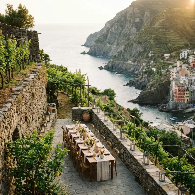 cinque terre wedding tablescape