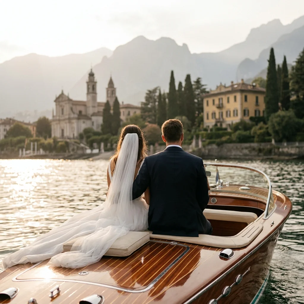 lake garda wedding boat