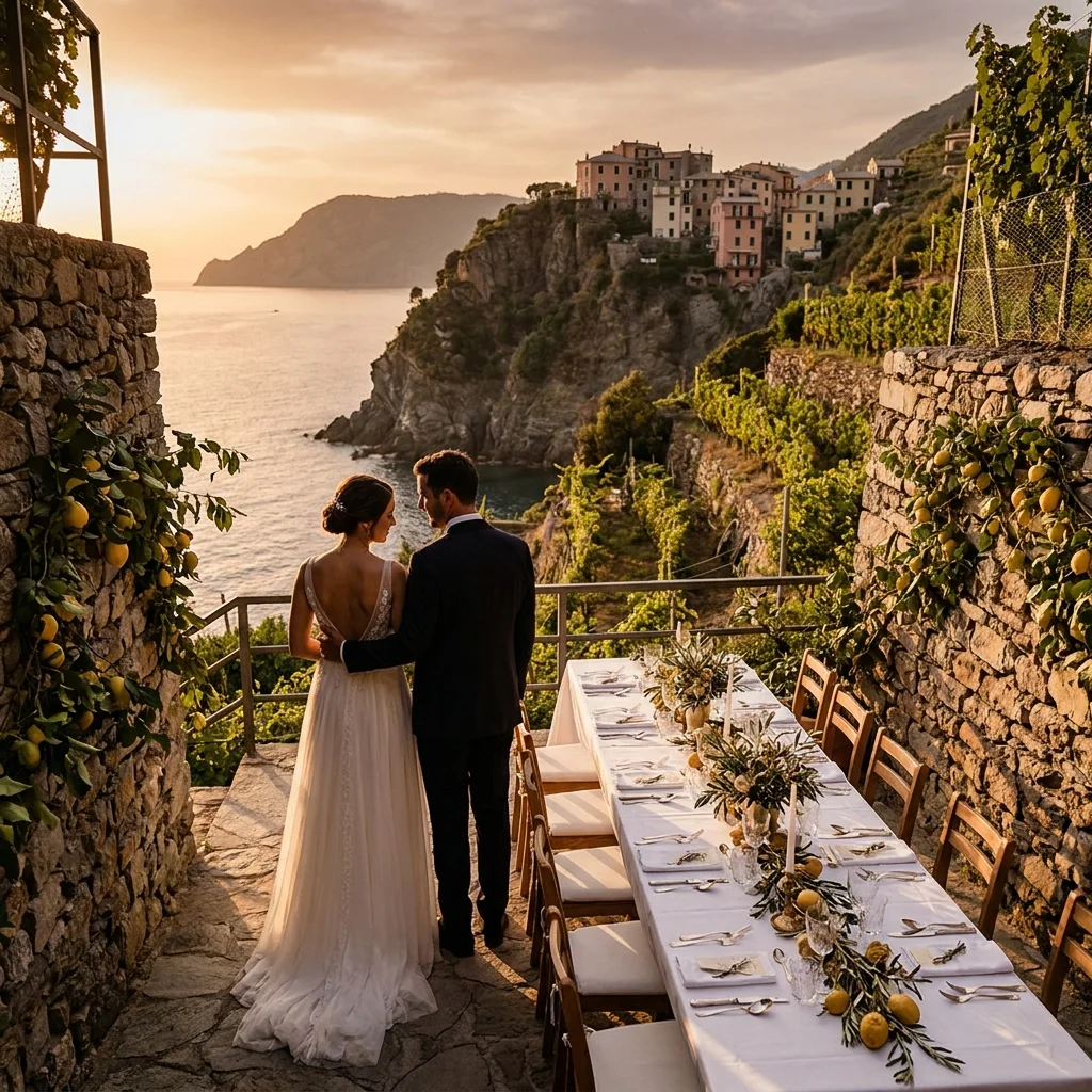 cinque terre wedding tablescape