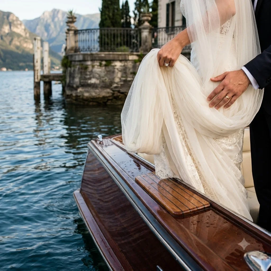 lake garda wedding boat