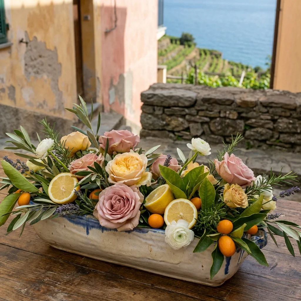 cinque terre wedding tablescape