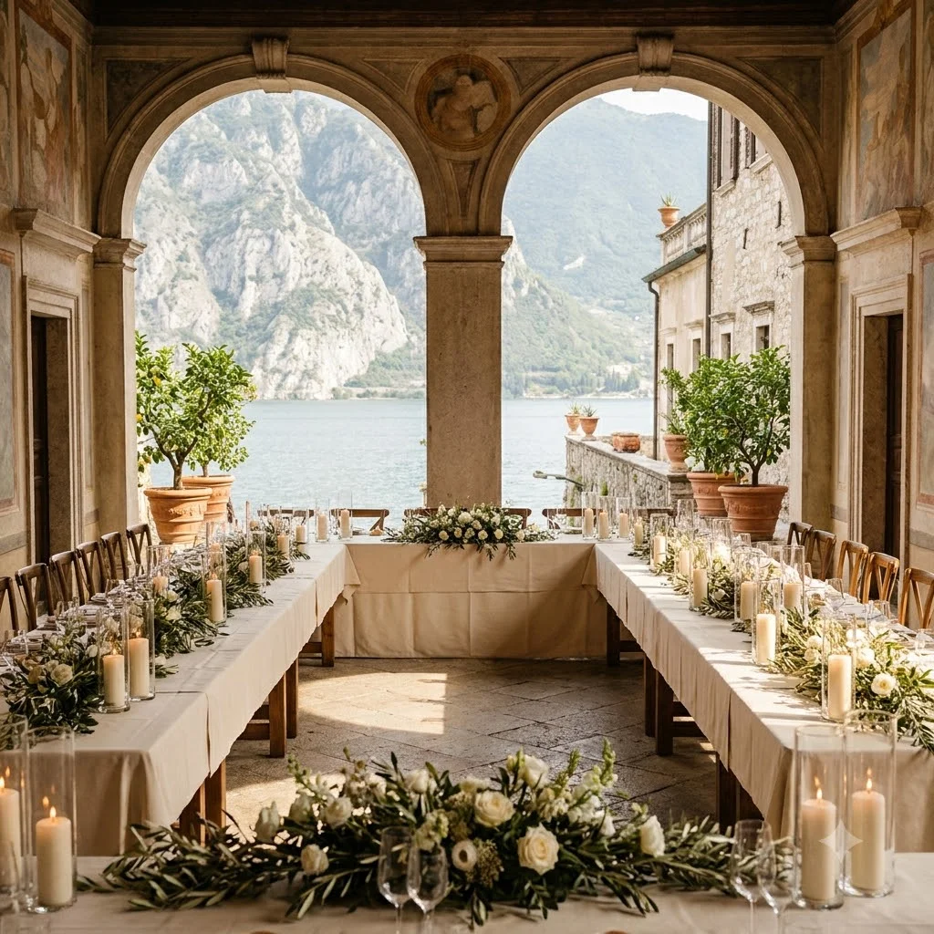 lake garda wedding tablescape