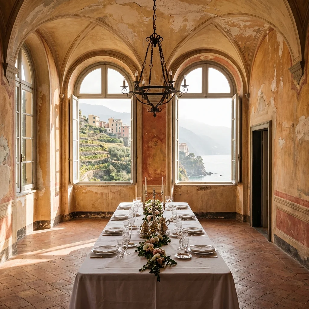 cinque terre wedding tablescape