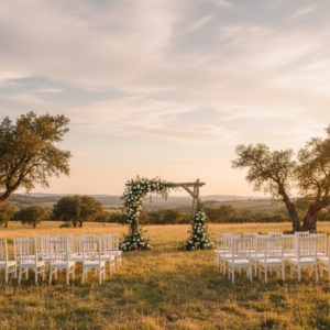 Wedding ceremony in the open countryside of La Pescaia Resort in the Maremma, Tuscany – la pescaia resort wedding – Kiss Me Italy