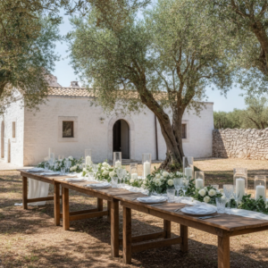Wedding lunch among ancient olive trees at Masseria Alchimia near Fasano – Masseria Alchimia wedding – Kiss Me Italy