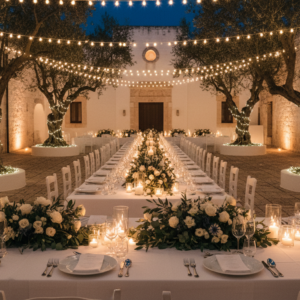 Wedding dinner under the stars among the olive trees of Masseria Spina, Monopoli – puglia masseria wedding dinner – Kiss Me Italy