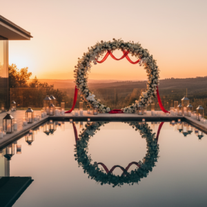 Secret elopement ceremony at a contemporary villa with infinity pool in Tuscany – private villa elopement Tuscany – Kiss Me Italy