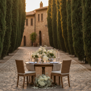Proposal setup on the Promises' Path at San Pietro Sopra le Acque, Umbria – san pietro sopra le acque proposal umbria – Kiss Me Italy