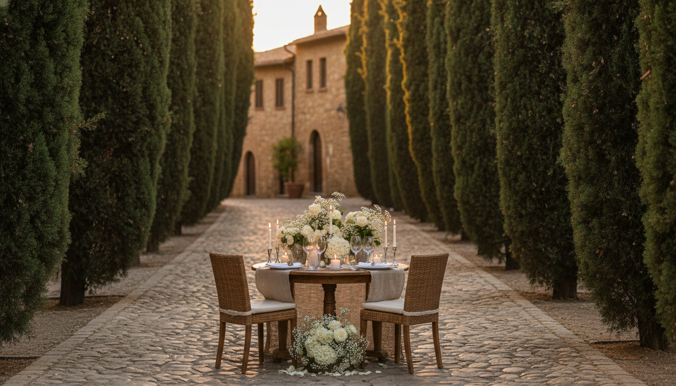 Proposal setup on the Promises' Path at San Pietro Sopra le Acque, Umbria – san pietro sopra le acque proposal umbria – Kiss Me Italy