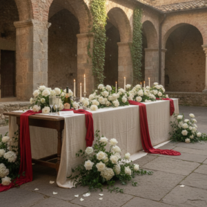 Vow renewal ceremony in the cloister of San Pietro Sopra le Acque, Umbria – san pietro sopra le acque vow renewal umbria – Kiss Me Italy