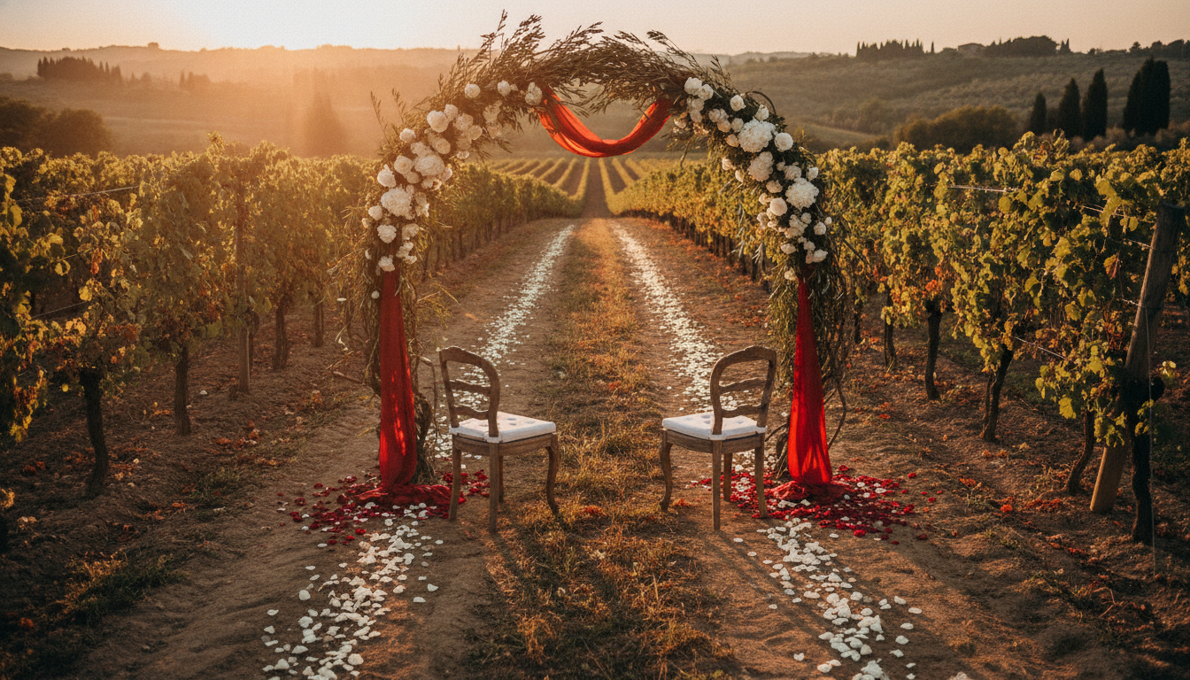 Elopement ceremony among the vines at Tenuta Carapace, Umbria – tenuta carapace elopement umbria – Kiss Me Italy