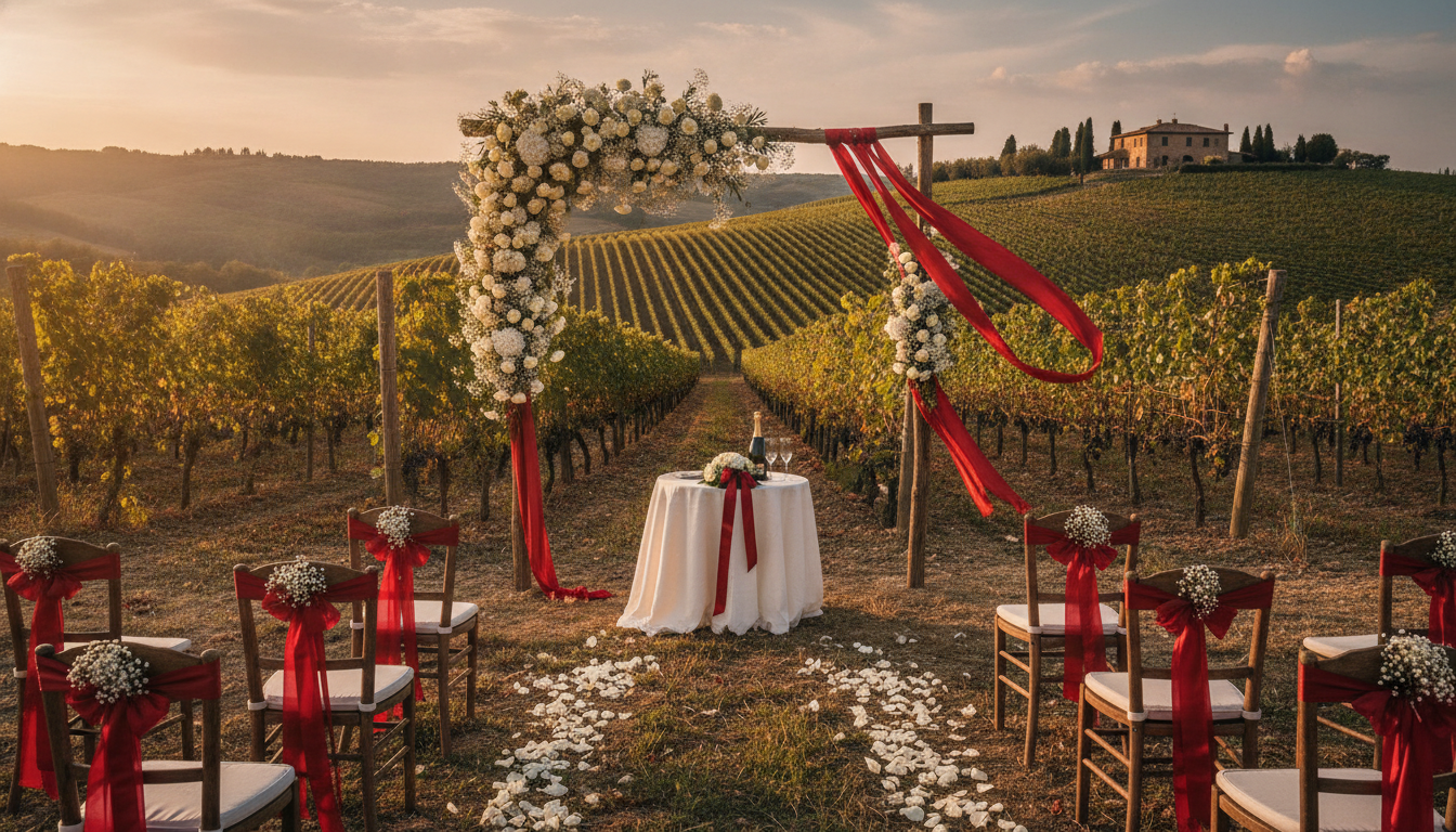 Vow renewal ceremony among the vines at Tenuta Carapace, Umbria – tenuta carapace vow renewal umbria – Kiss Me Italy