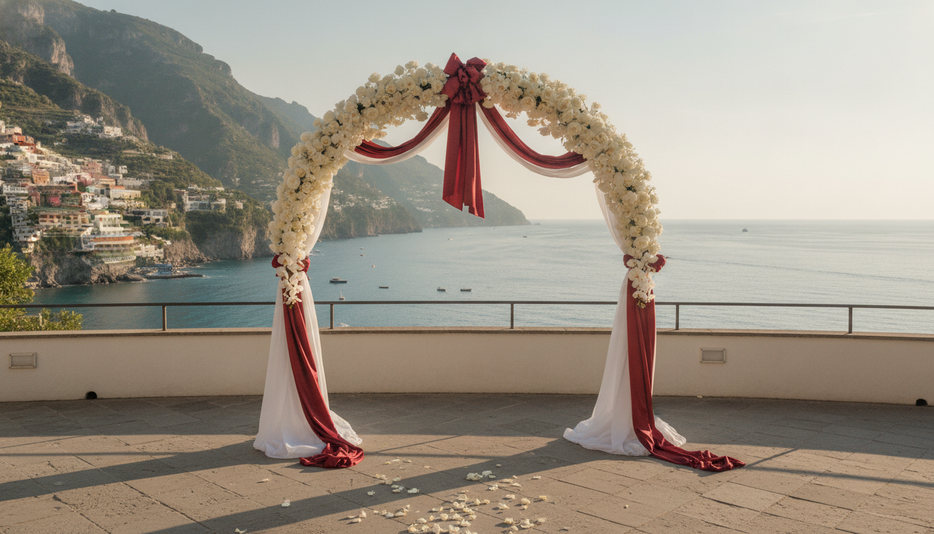 Elopement ceremony on a panoramic corner above the sea at Hotel Tramonto d'Oro, Amalfi Coast – hotel tramonto d'oro elopement amalfi coast – Kiss Me Italy