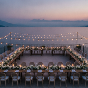 Micro wedding dinner on Terrazza Koseritz at Villa Cortine Palace, Lake Garda – micro wedding villa cortine palace lake garda – Kiss Me Italy
