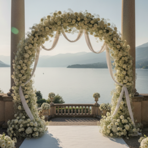Wedding ceremony on the lakeview terrace of Villa Cortine Palace, Sirmione – villa cortine palace wedding lake garda – Kiss Me Italy