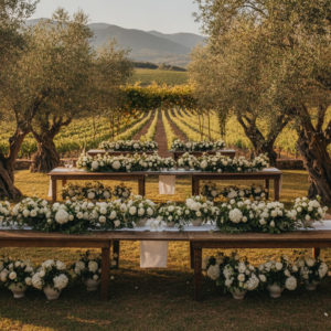 Wedding reception in the gardens of the Villa Maggio wine estate near Ragusa – Villa Maggio wedding – Kiss Me Italy