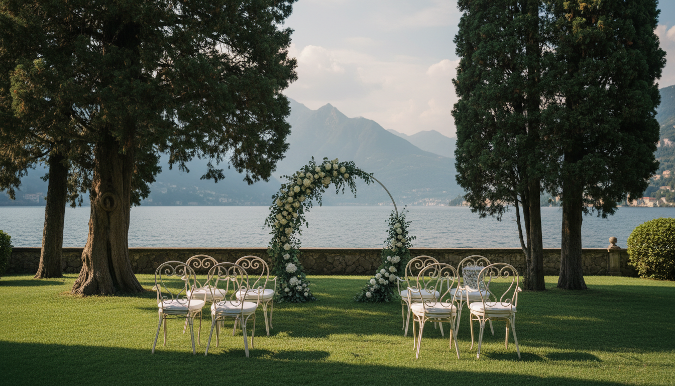 Intimate micro wedding ceremony in the gardens of Villa Pizzo on Lake Como – villa pizzo micro wedding – Kiss Me Italy
