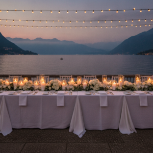 Wedding dinner overlooking Lake Como at Villa Pliniana – villa pliniana wedding como – Kiss Me Italy