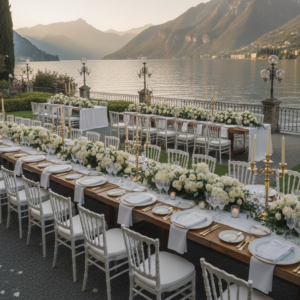 Wedding reception in the lakefront garden of Villa Serbelloni, Lake Como – villa serbelloni wedding como – Kiss Me Italy