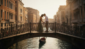 The Accademia Bridge Golden Hour Proposal — Venice