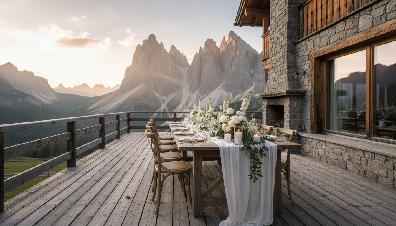 Wedding reception at Baita Resch, Dolomites – baita resch wedding dolomites – Kiss Me Italy