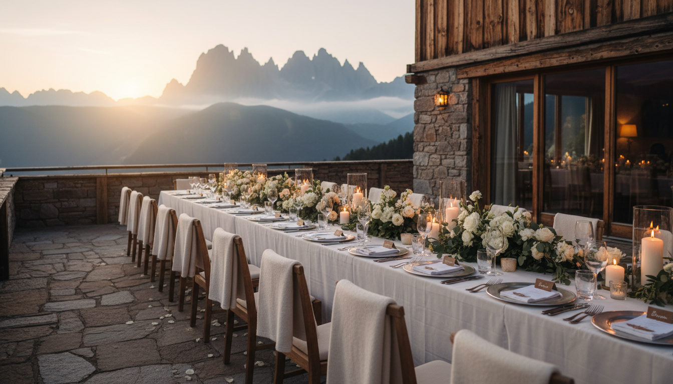 Wedding dinner at Baita Resch, Dolomites – baita resch wedding dolomites – Kiss Me Italy