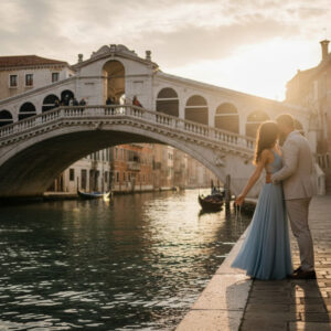 Proposal at the Bridge of Sighs in Venice at sunset – bridge of sighs proposal venice – Kiss Me Italy