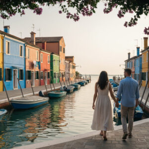 Proposal among Burano's colorful houses near Venice – burano proposal venice – Kiss Me Italy