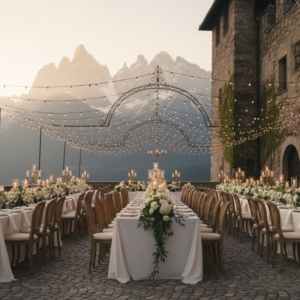 Wedding reception before Castel Badia, Dolomites – castel badia wedding dolomites – Kiss Me Italy