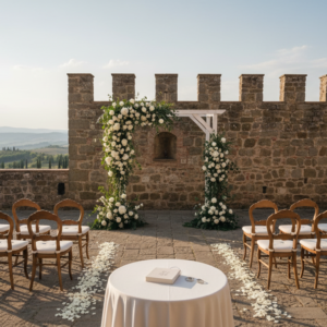 Intimate wedding ceremony at Castello di Bibbione, Tuscany – castello di bibbione micro wedding toscana – Kiss Me Italy