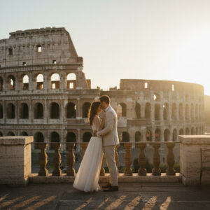 Proposal with a full view of the Colosseum in Rome – colosseum proposal rome – Kiss Me Italy