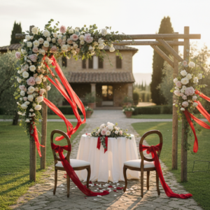 Vow renewal ceremony in the garden of Grotta Giusti Resort, Tuscany – grotta giusti vow renewal toscana – Kiss Me Italy