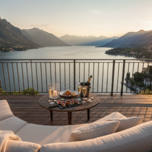 Sunset proposal on the Sundeck of Hilton Lake Como – hilton lake como proposal – Kiss Me Italy