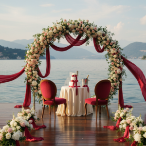 Vow renewal ceremony on the Sundeck of Hilton Lake Como – hilton lake como vow renewal – Kiss Me Italy