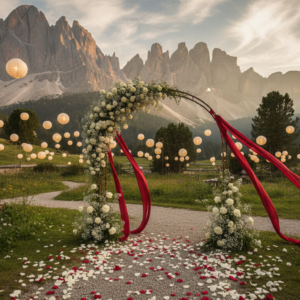 Elopement ceremony in the Romantic Garden of Hotel Chalet Al Foss, Dolomites – hotel chalet al foss elopement dolomites – Kiss Me Italy