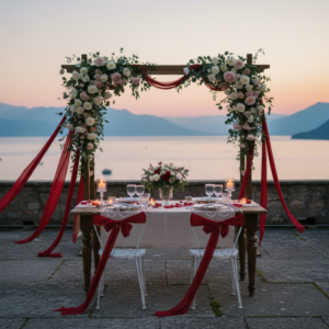 Vow renewal ceremony on the rooftop of Hotel Cristal Sirmione, Lake Garda – hotel cristal sirmione vow renewal garda – Kiss Me Italy