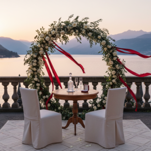 Elopement ceremony on the private balcony of Hotel Filario, Lake Como – hotel filario elopement balcony como – Kiss Me Italy