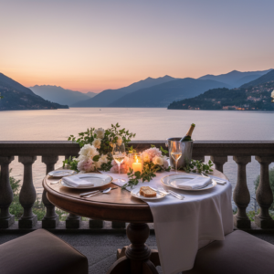 Proposal on the lake-view balcony of Hotel Filario, Lake Como – hotel filario proposal balcony como – Kiss Me Italy