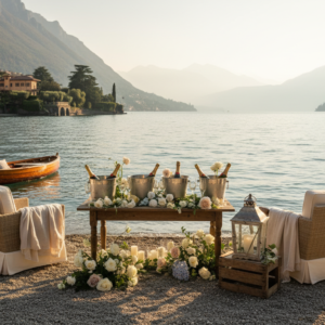 Proposal on the private beach of Hotel Filario, Lake Como – hotel filario proposal beach como – Kiss Me Italy