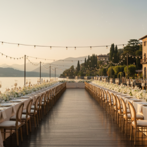 Wedding reception on the pier of Hotel Filario, Lake Como – hotel filario wedding como – Kiss Me Italy