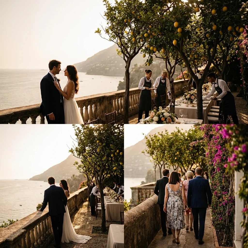 how much does a wedding in italy cost Amalfi terrace view