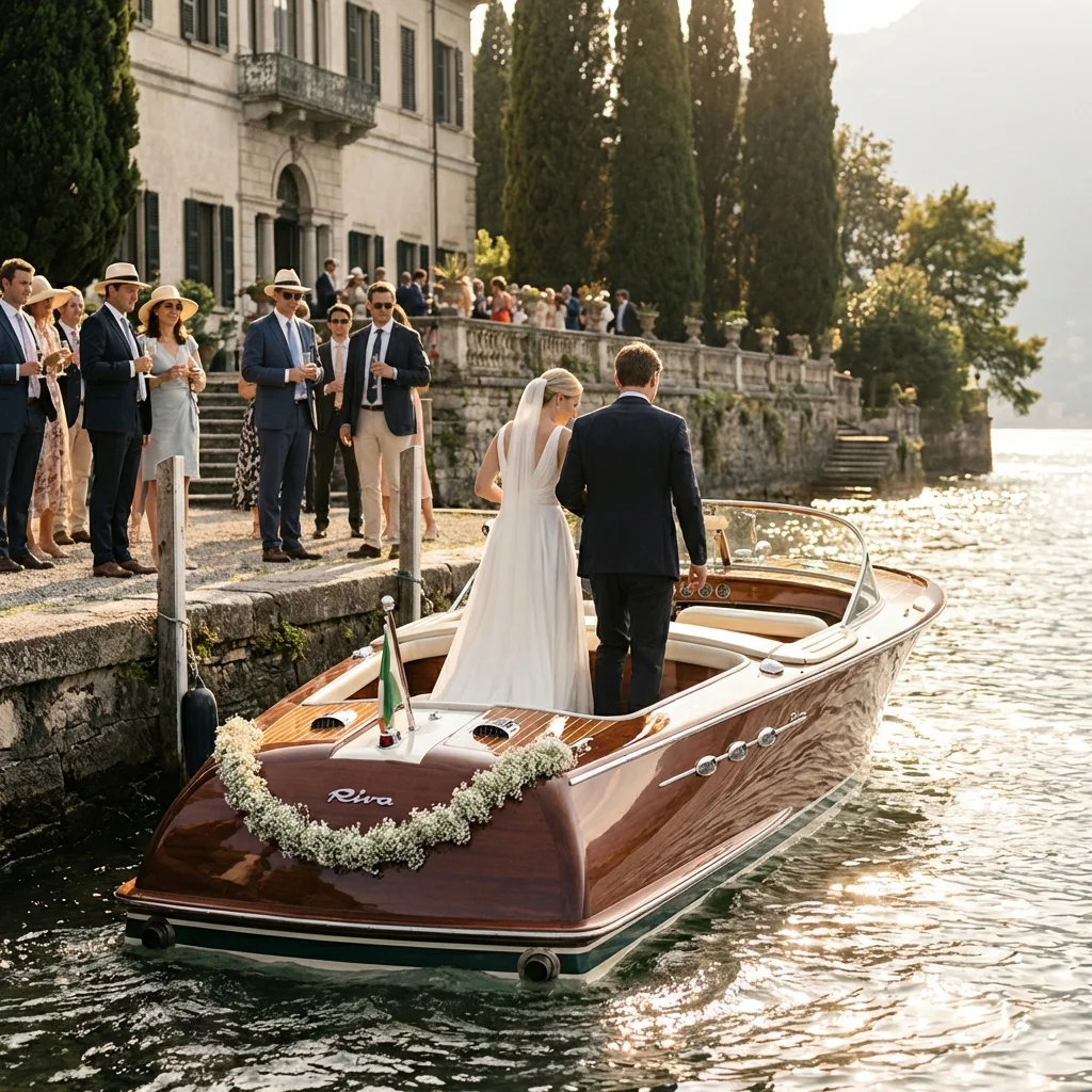 how much does a wedding in italy cost Lake Como boat