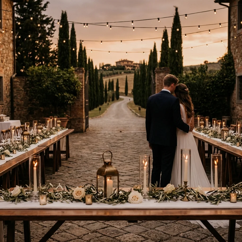 how much does a wedding in italy cost Tuscany candle courtyard