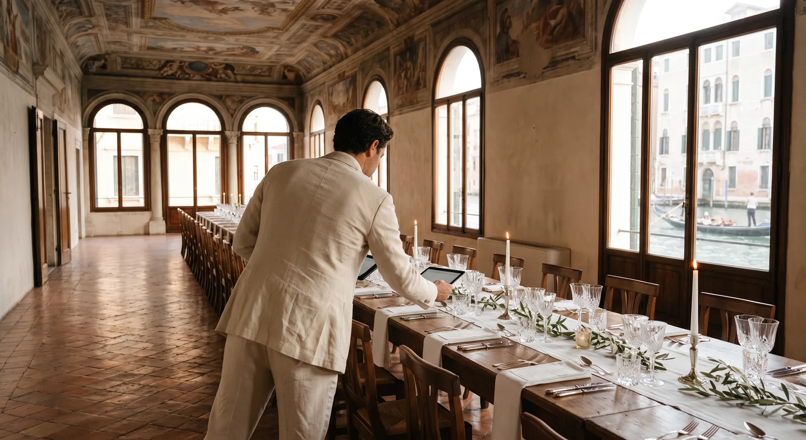 best wedding planners in italy coordinating Venetian palazzo setup